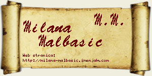 Milana Malbašić vizit kartica
